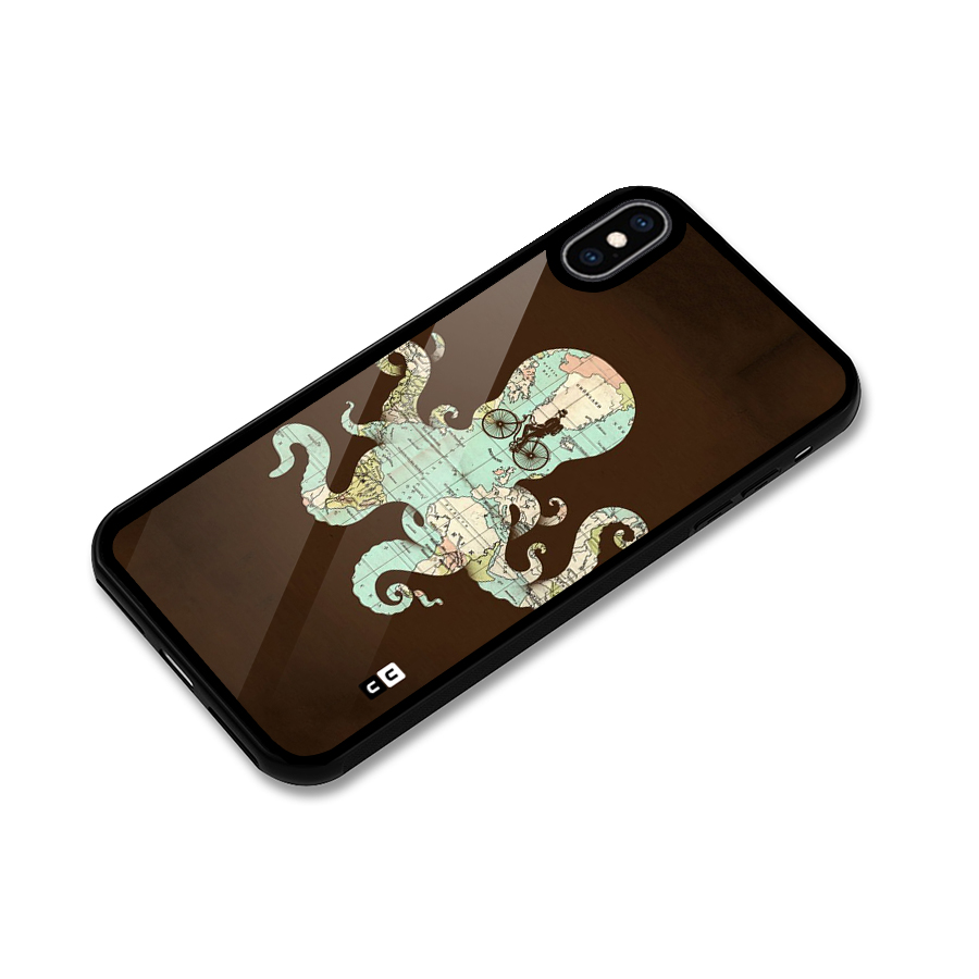 Travel Octopus Glass Back Case for iPhone XS Max