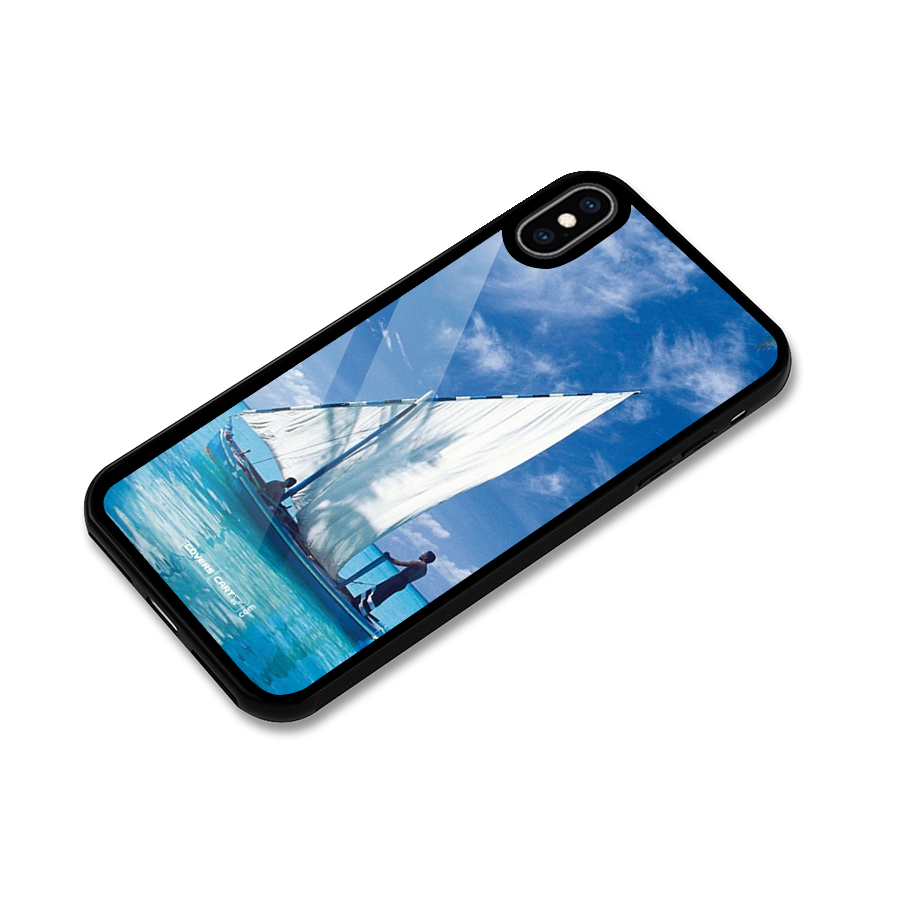 Travel Ship Glass Back Case for iPhone XS Max