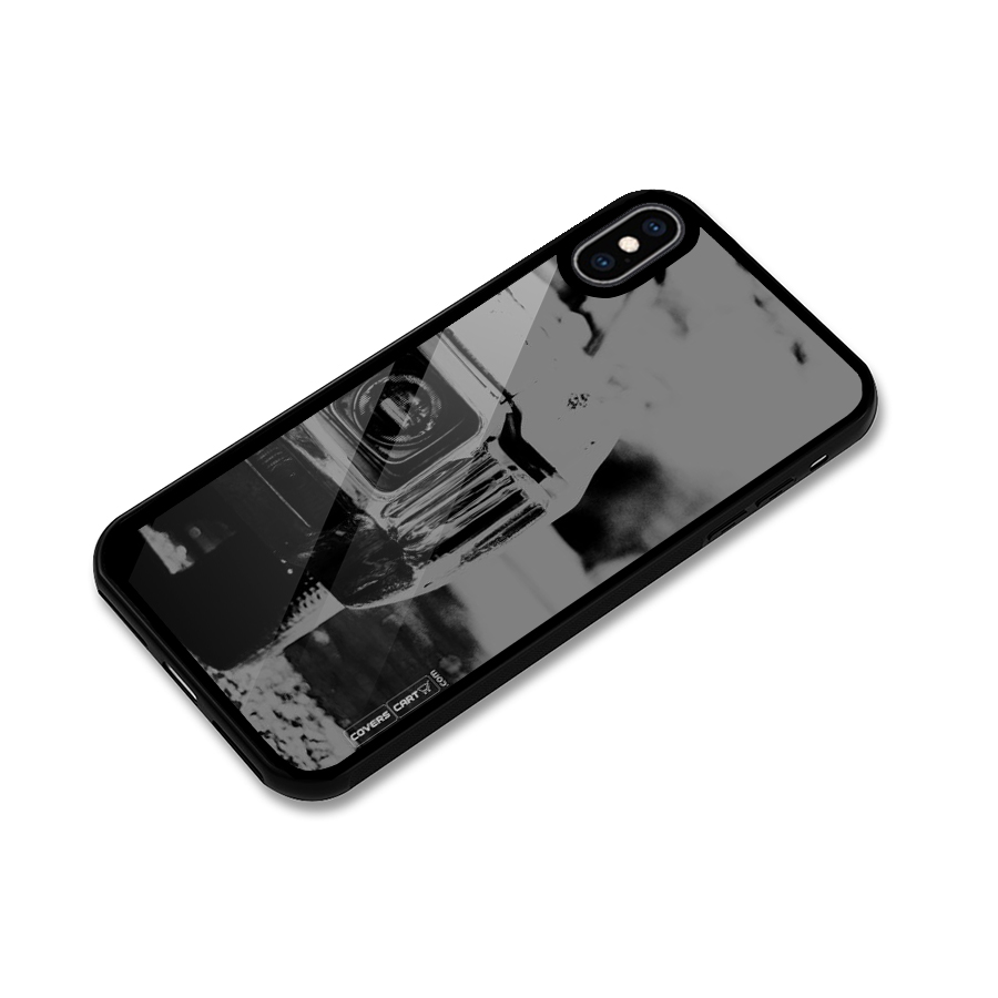 Vintage Car Black and White Glass Back Case for iPhone XS Max