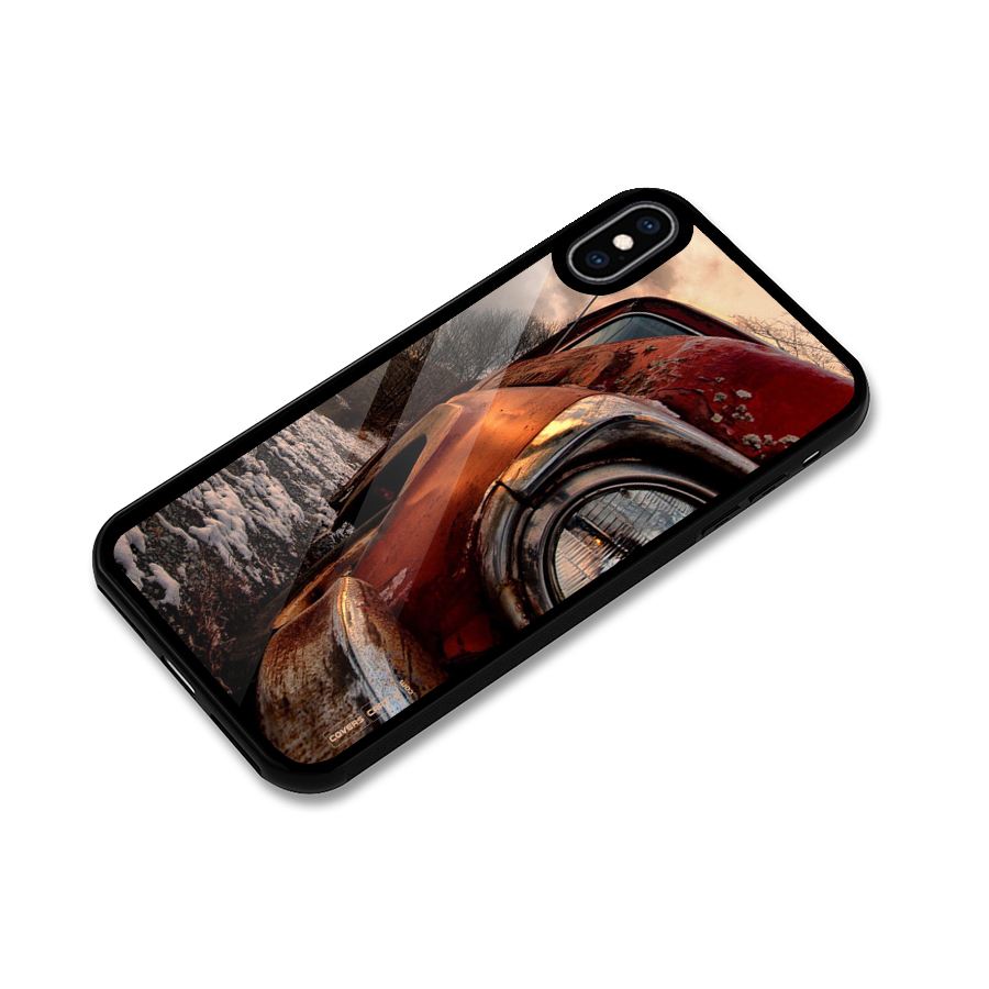 Vintage Car Headlight Glass Back Case for iPhone XS Max