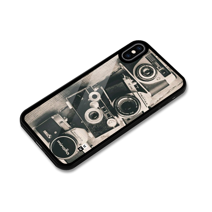 Vintage Style Shutter Glass Back Case for iPhone XS Max