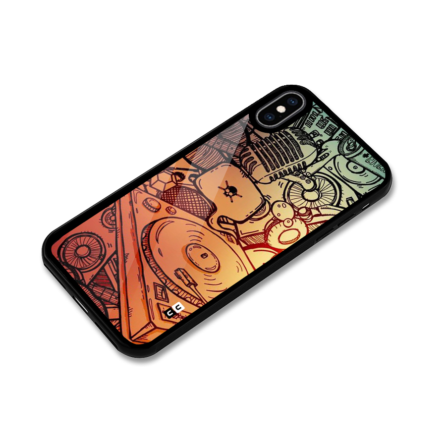 Vinyl Design Glass Back Case for iPhone XS Max