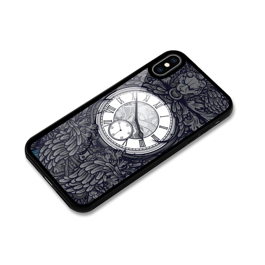 Wall Clock Glass Back Case for iPhone XS Max