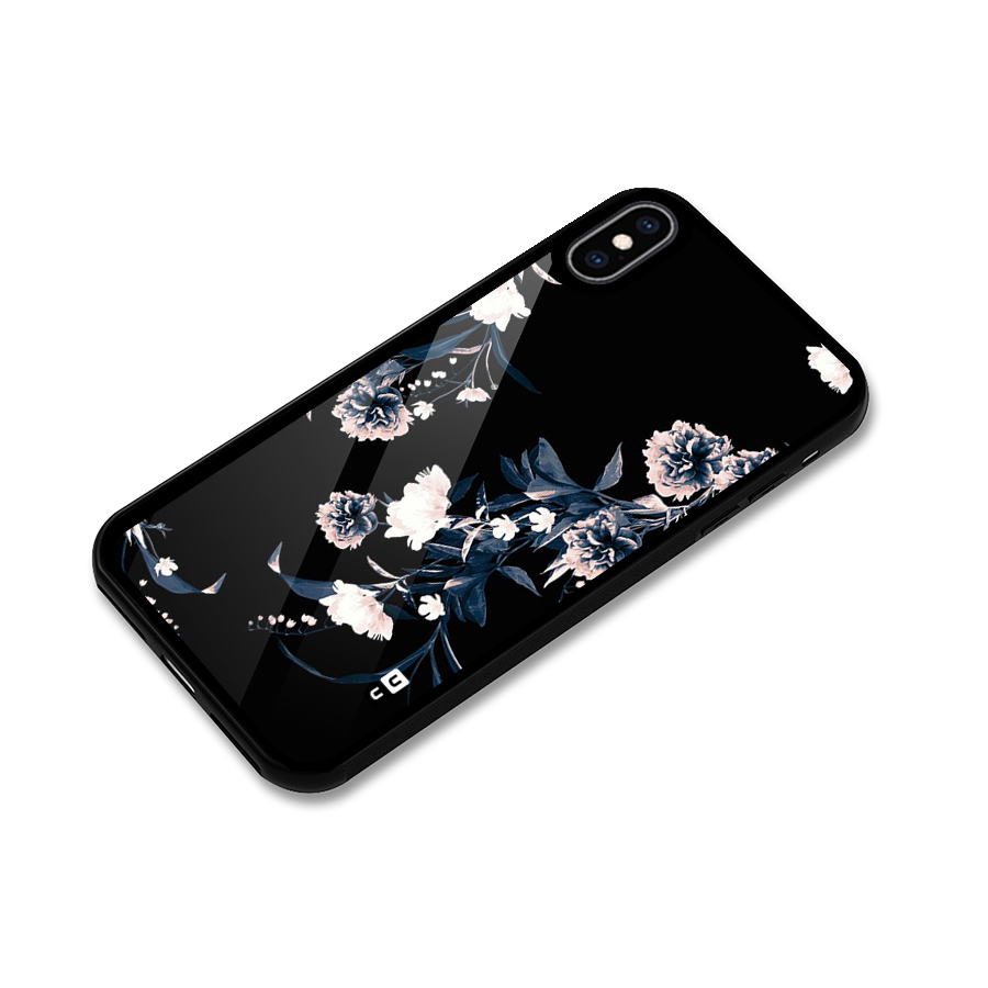 White Flora Glass Back Case for iPhone XS Max