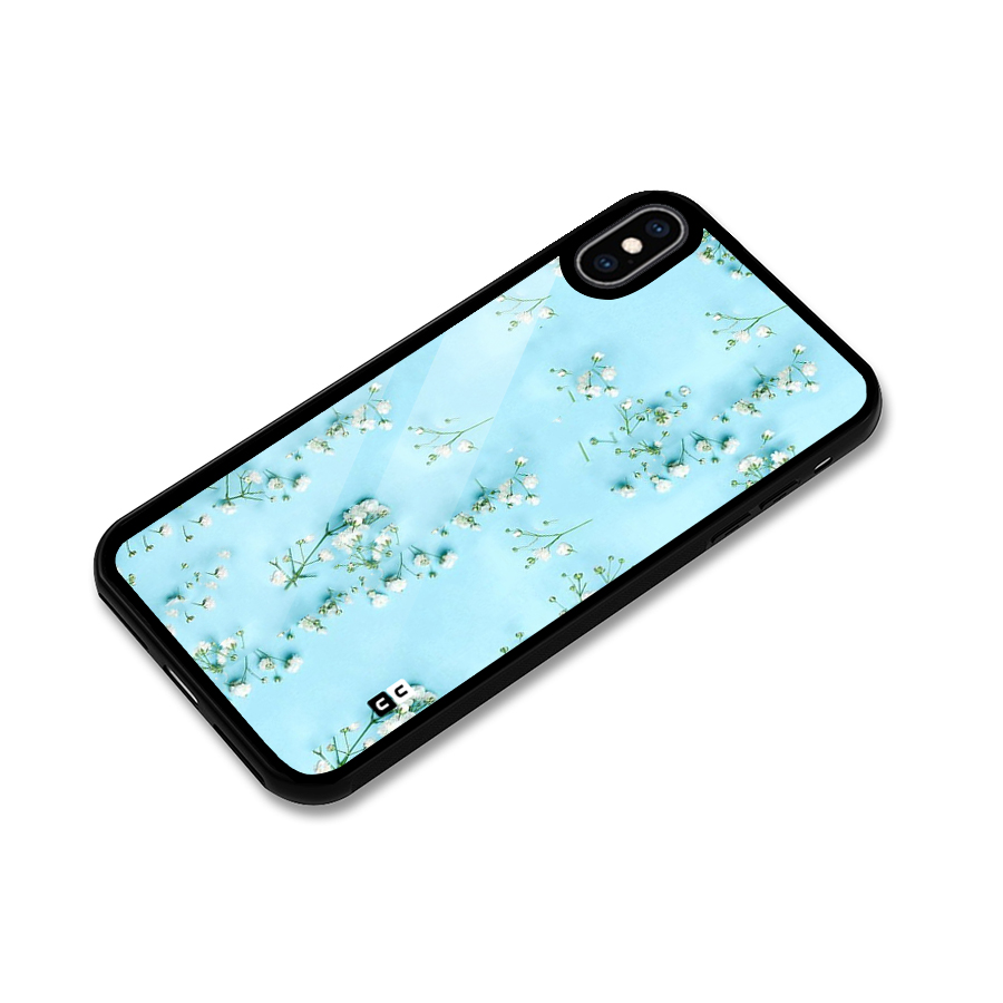 White Lily Design Glass Back Case for iPhone XS Max