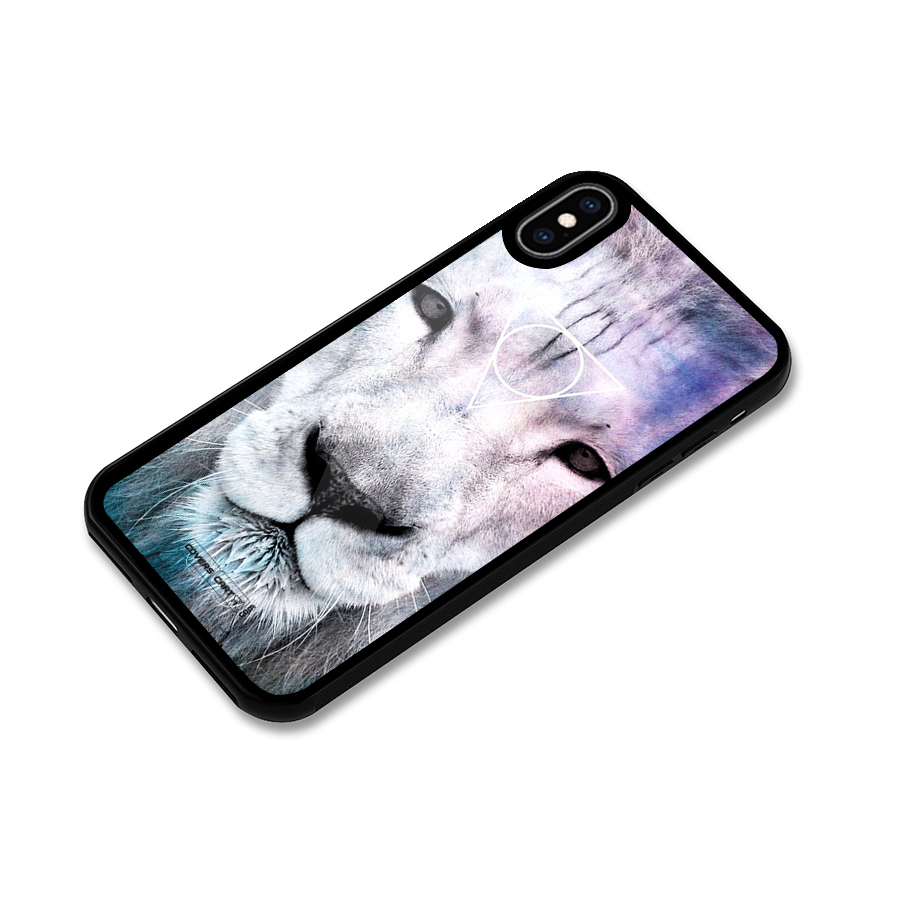 White Lion Glass Back Case for iPhone XS Max