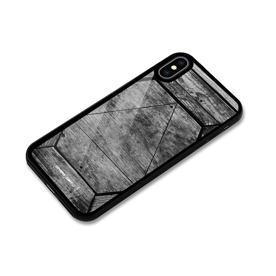 Wooden Hexagon Glass Back Case for iPhone XS Max