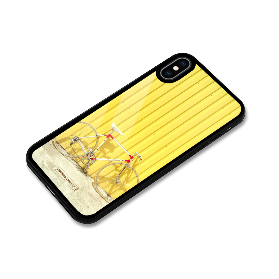 Yellow Cycle Classic Glass Back Case for iPhone XS Max