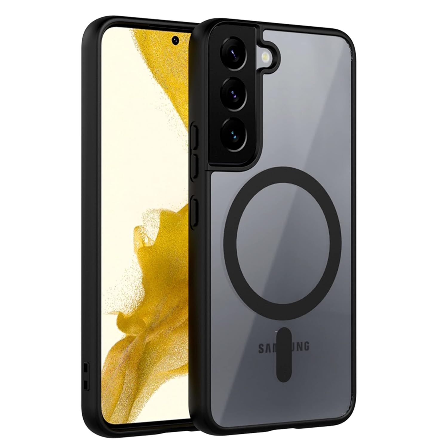 Black Clear Transparent Magsafe Back Case for Galaxy S22 5G