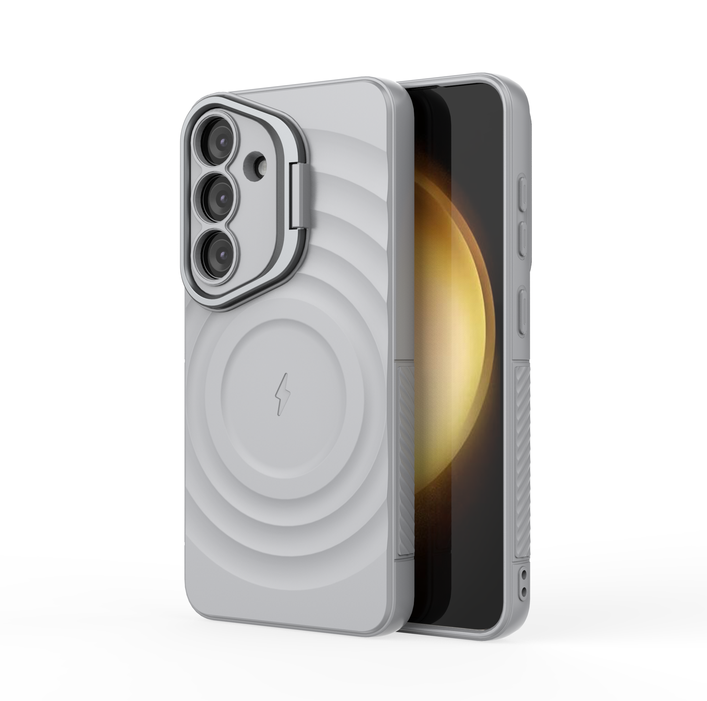 American Silver - TitanShield Wave Silicone Magsafe Back Case for Galaxy S25