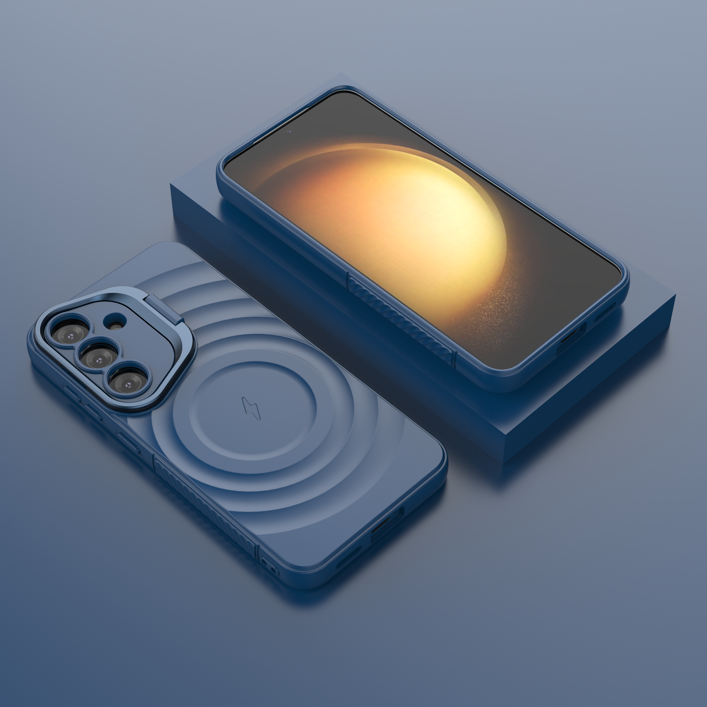 Comet Blue - TitanShield Wave Silicone Magsafe Back Case for Galaxy S25