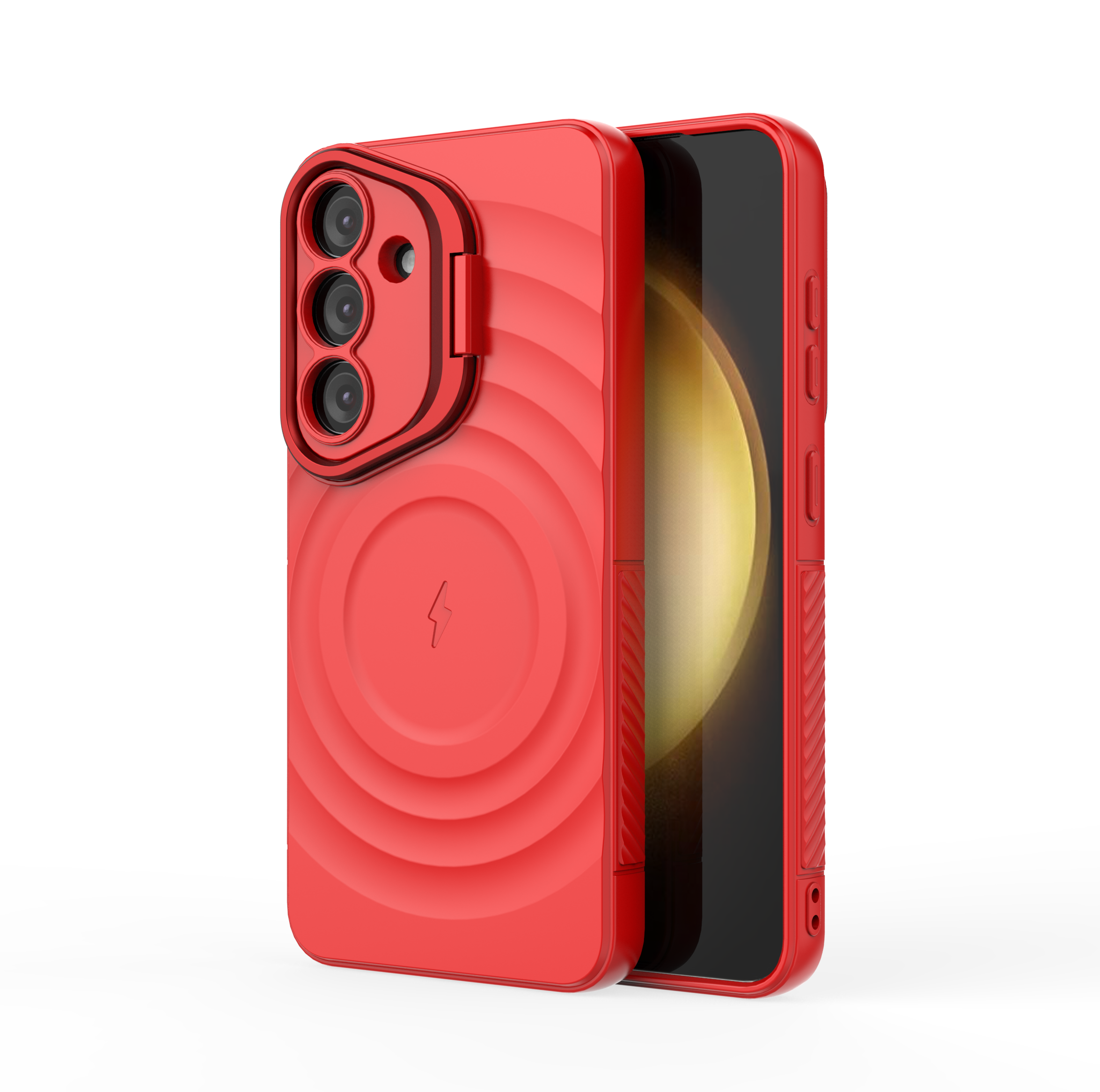 Crimson Red - TitanShield Wave Silicone Magsafe Back Case for Galaxy S25