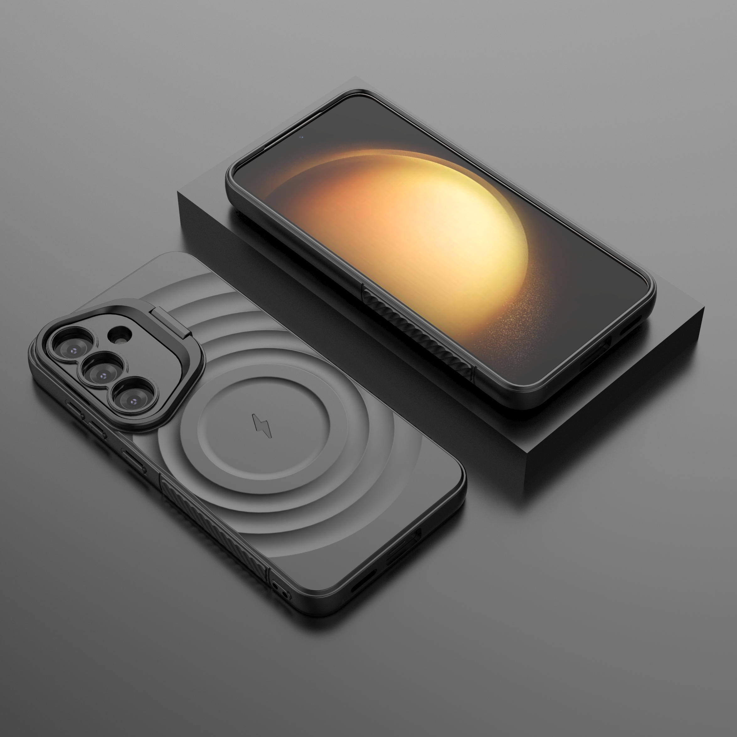 Matte Black - TitanShield Wave Silicone Magsafe Back Case for Galaxy S25