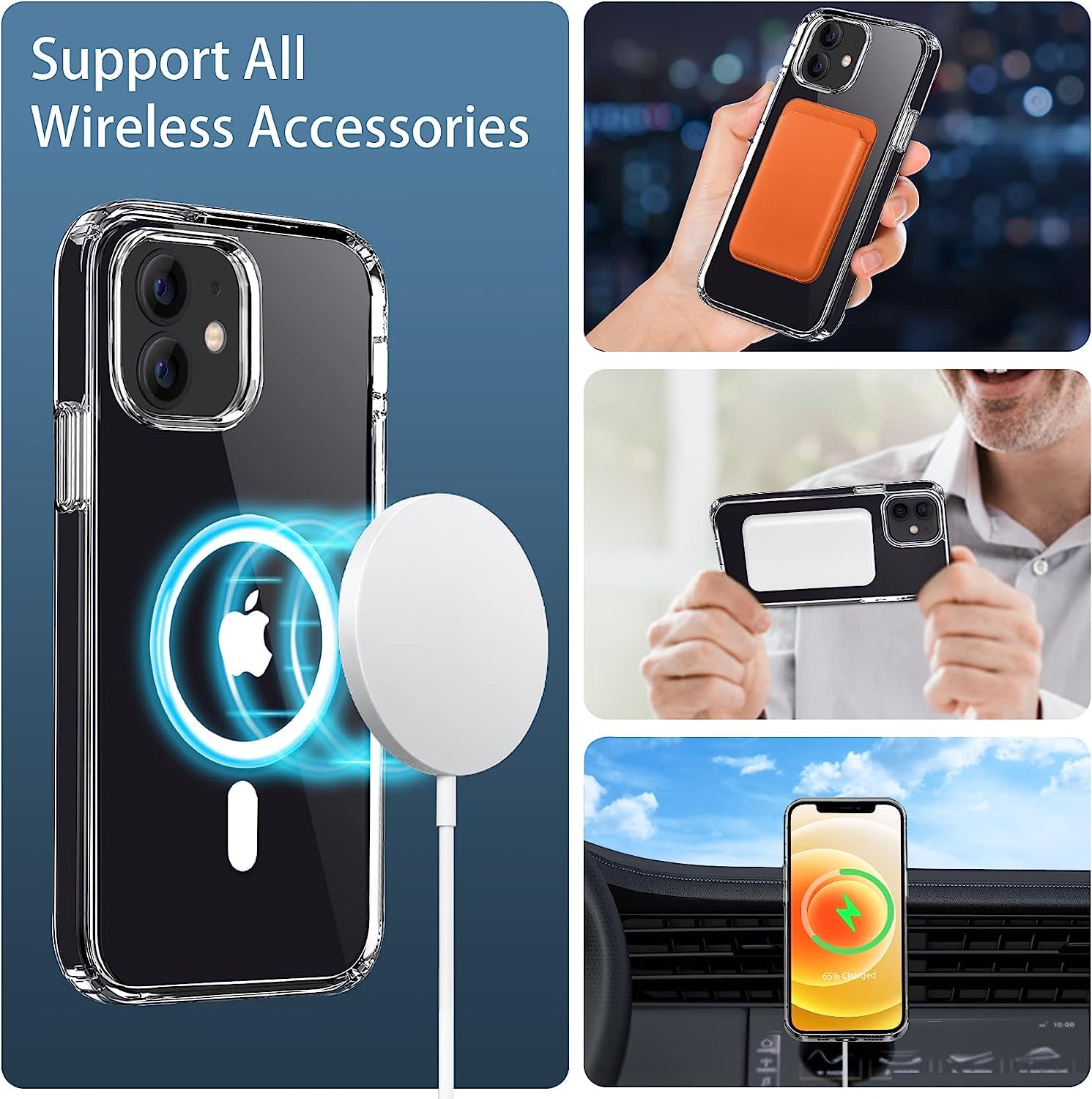 Crystal Clear Transparent Magsafe Back Case for iPhone 12