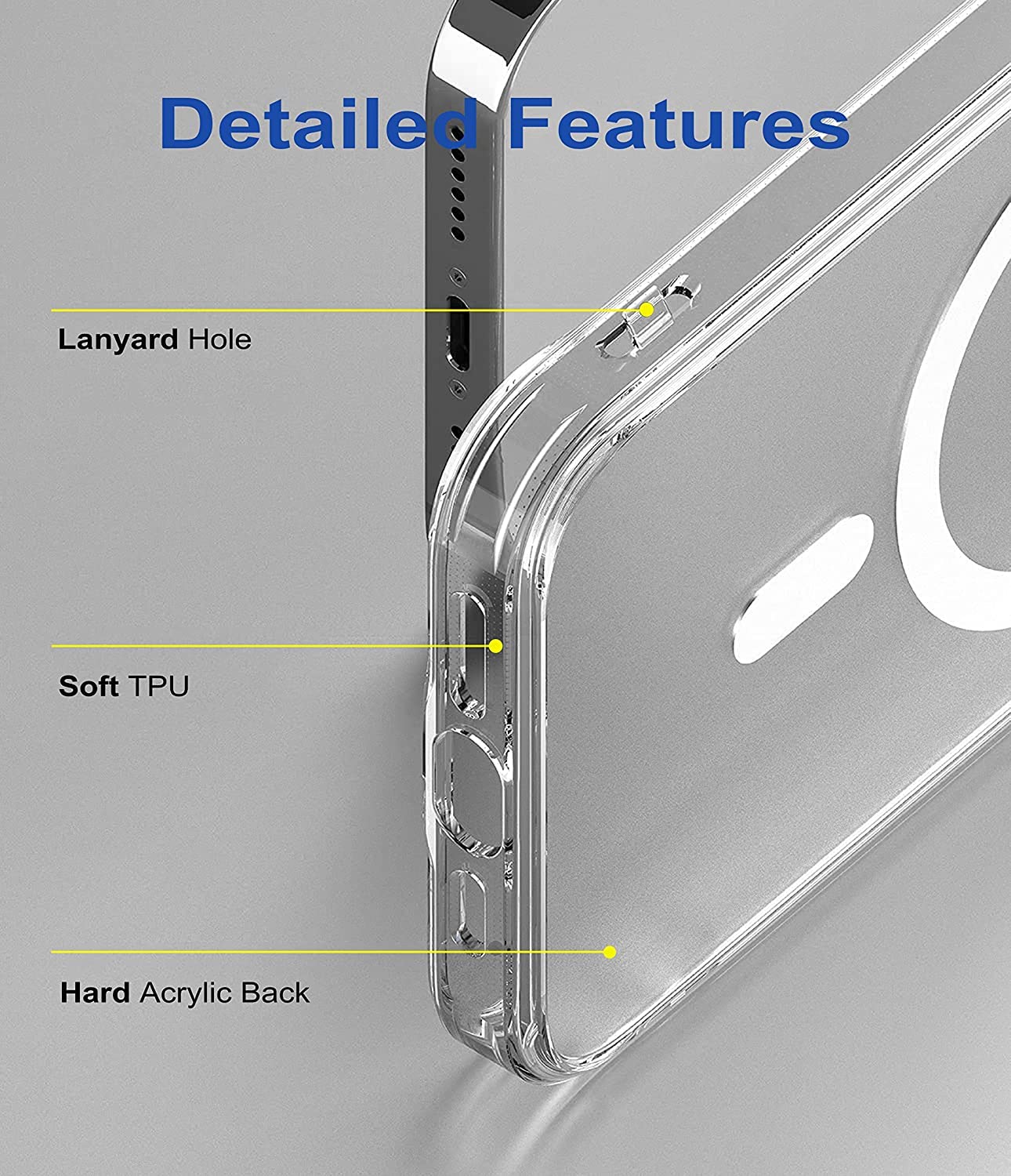 Crystal Clear Transparent Magsafe Back Case for iPhone 12 Pro Max