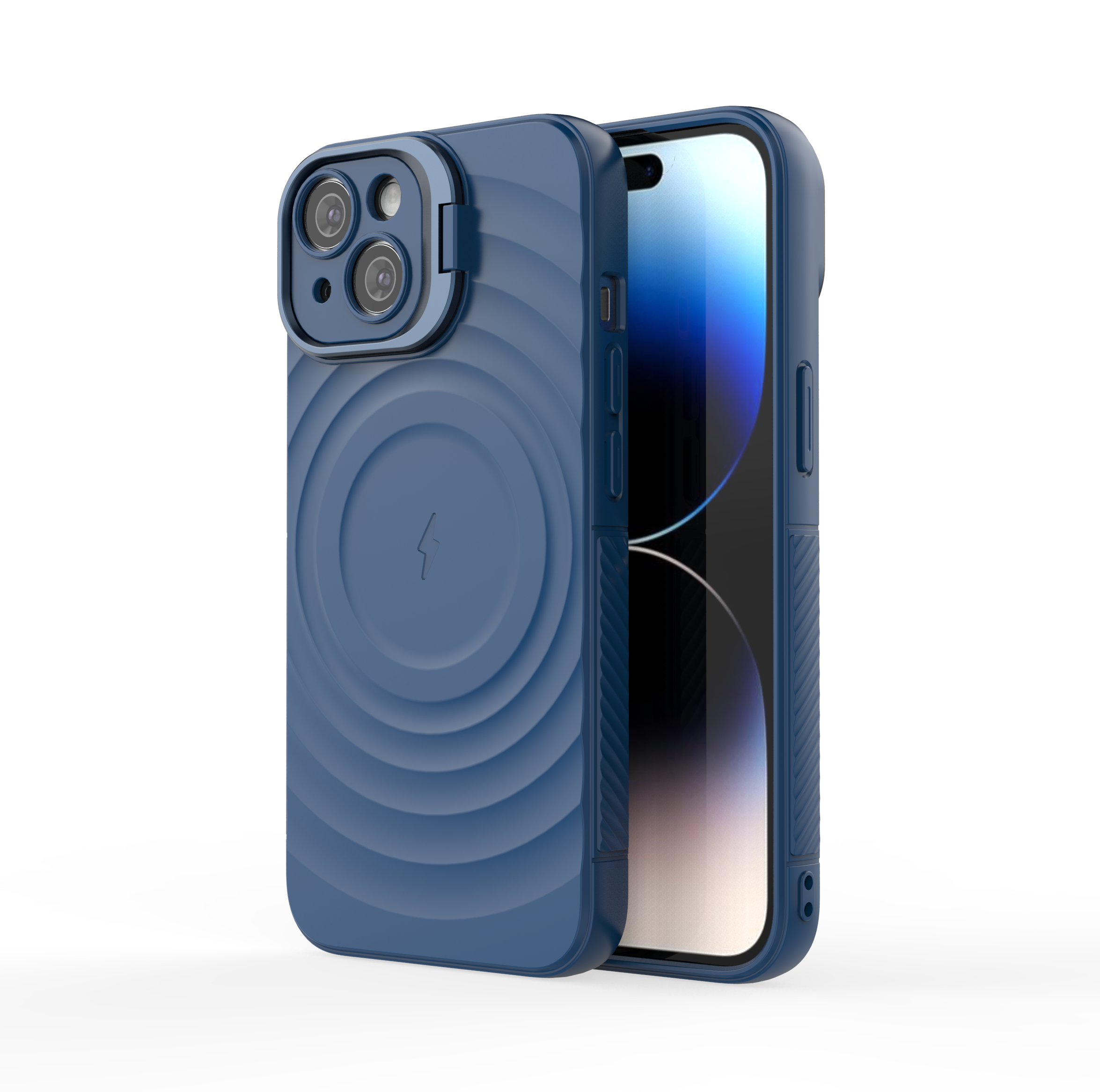 Comet Blue - TitanShield Wave Silicone Magsafe Back Case for iPhone 14