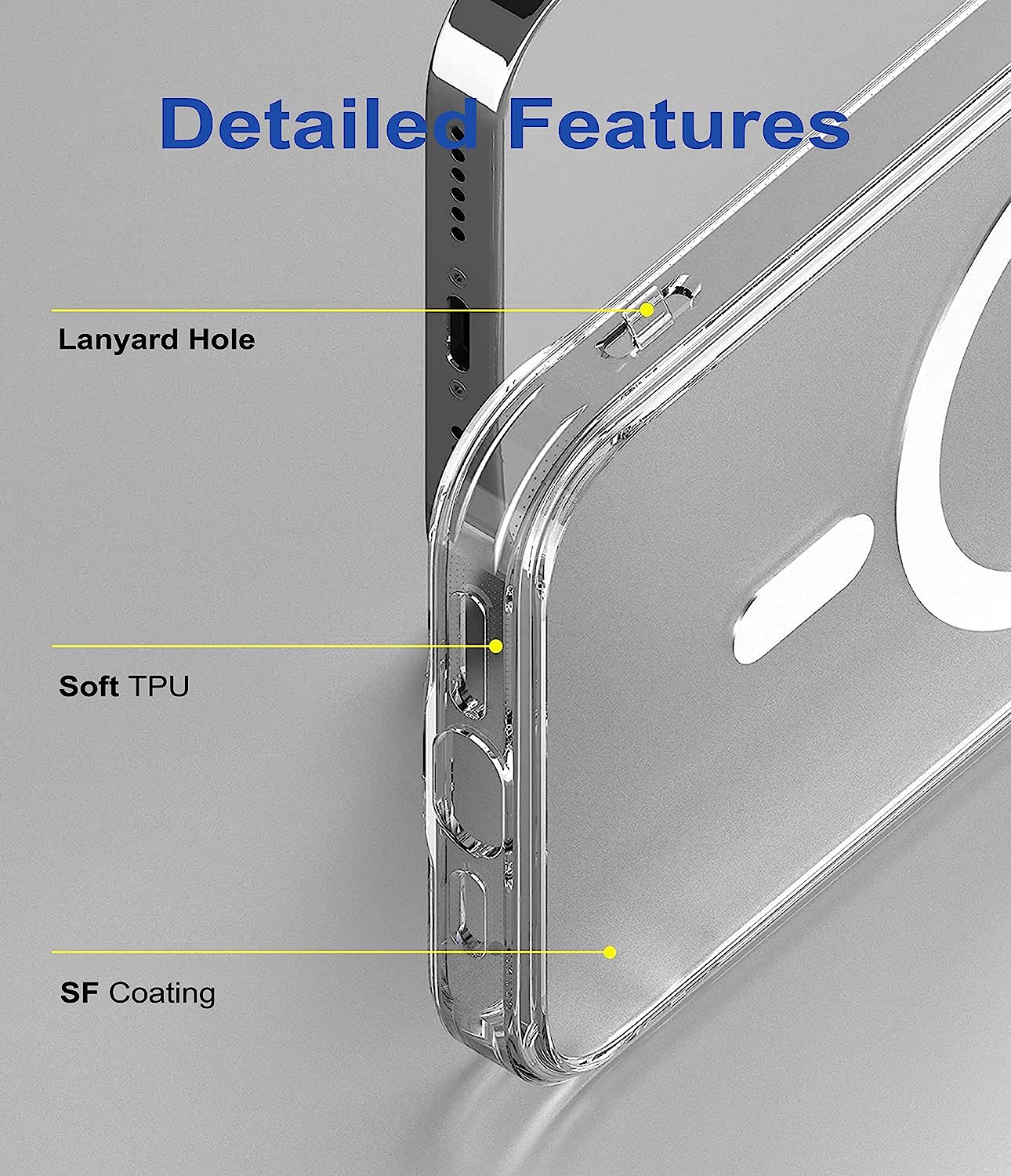 Crystal Clear Transparent Magsafe Back Case for iPhone 14