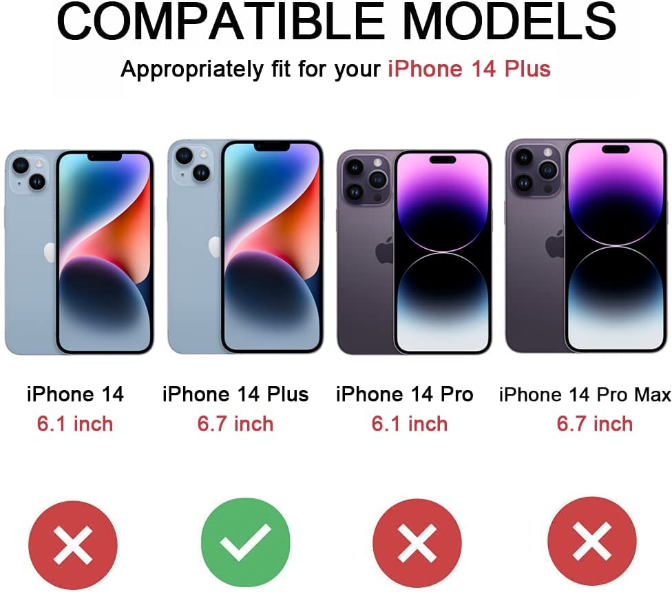 Crystal Clear Transparent Magsafe Back Case for iPhone 14 Plus