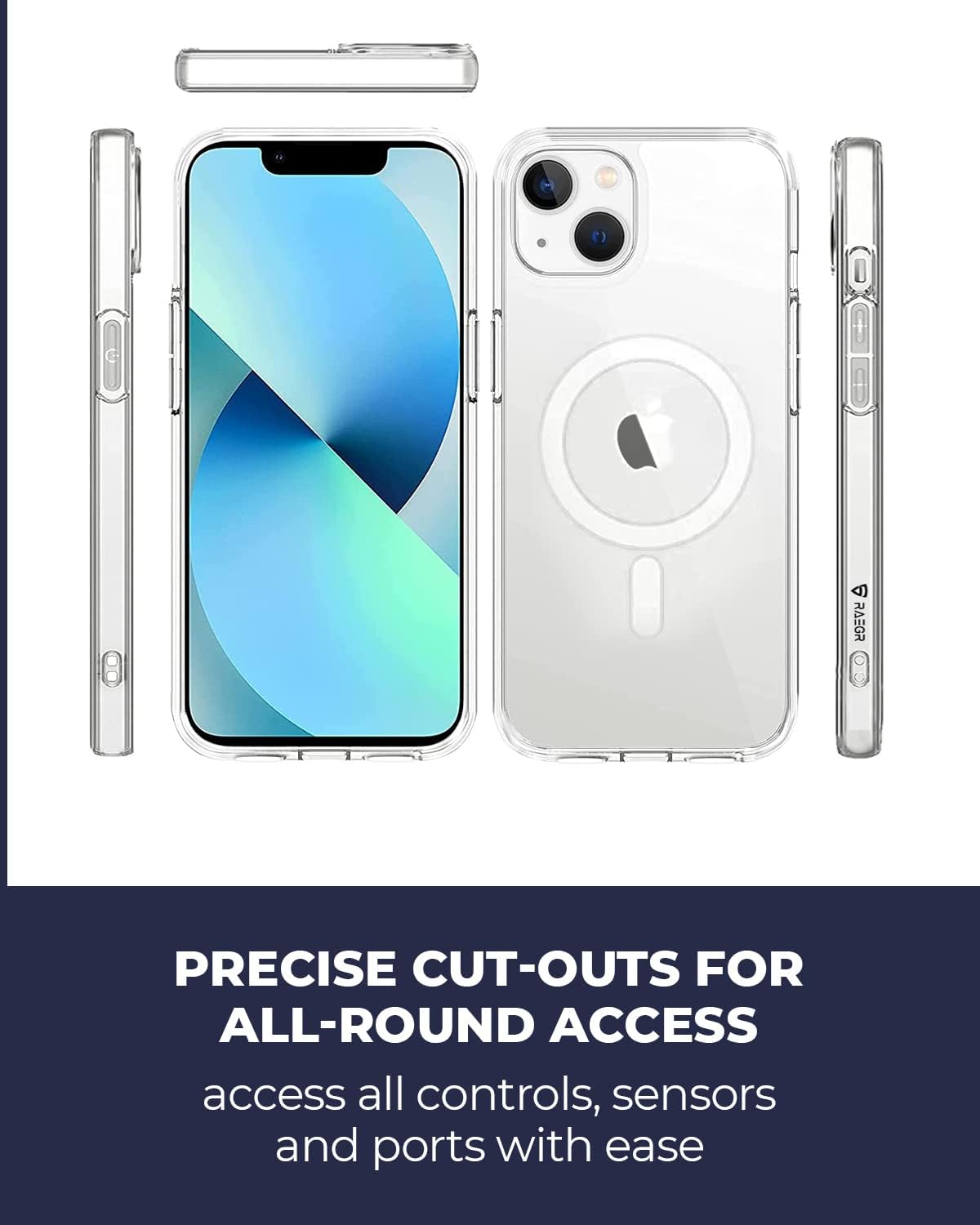 Crystal Clear Transparent Magsafe Back Case for iPhone 14 Plus