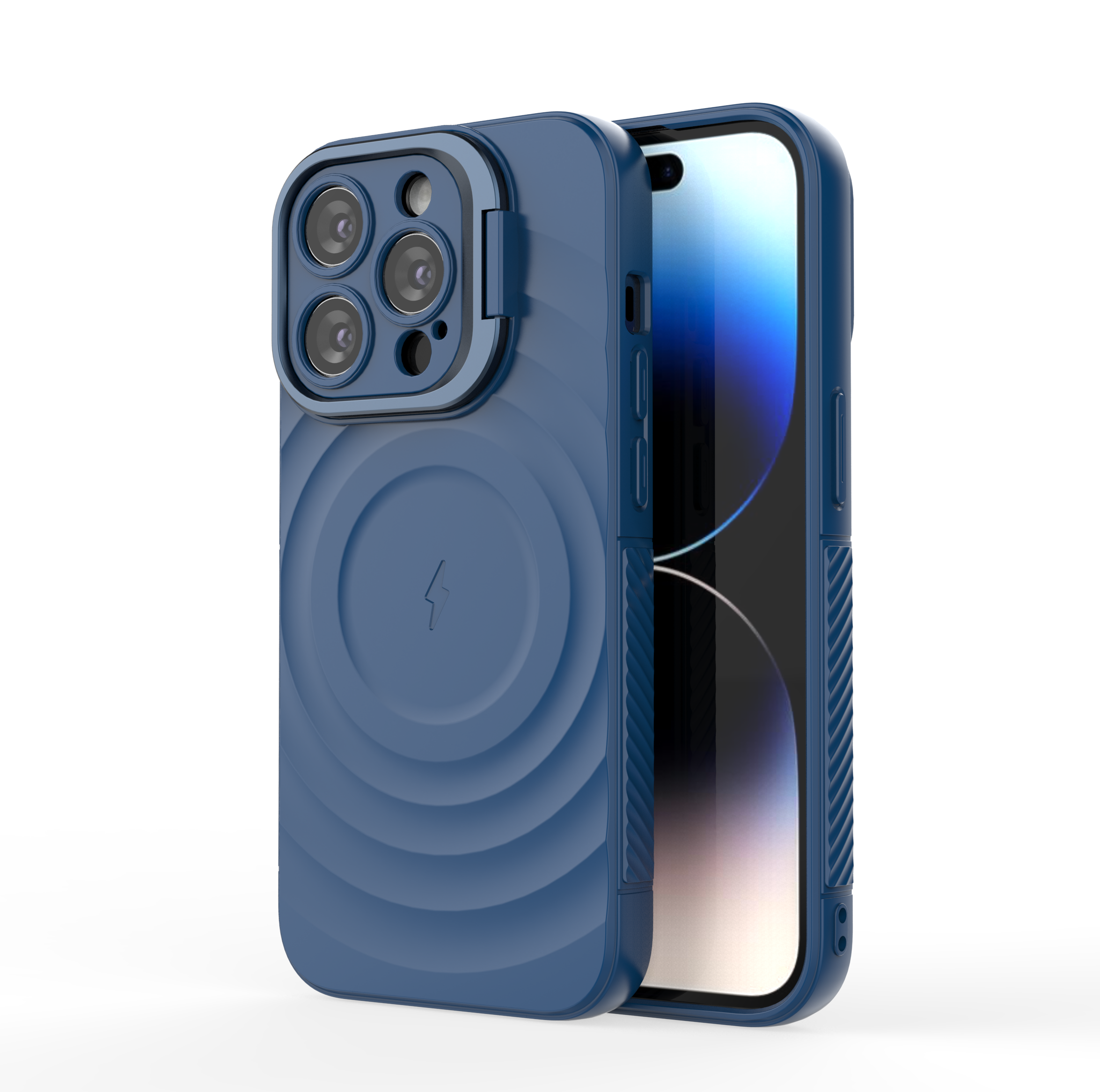 Comet Blue - TitanShield Wave Silicone Magsafe Back Case for iPhone 14 Pro