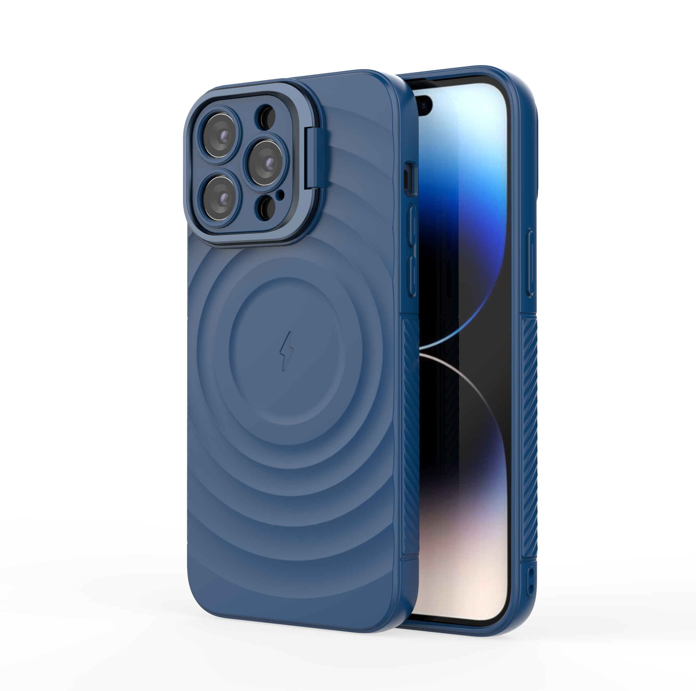 Comet Blue - TitanShield Wave Silicone Magsafe Back Case for iPhone 14 Pro Max