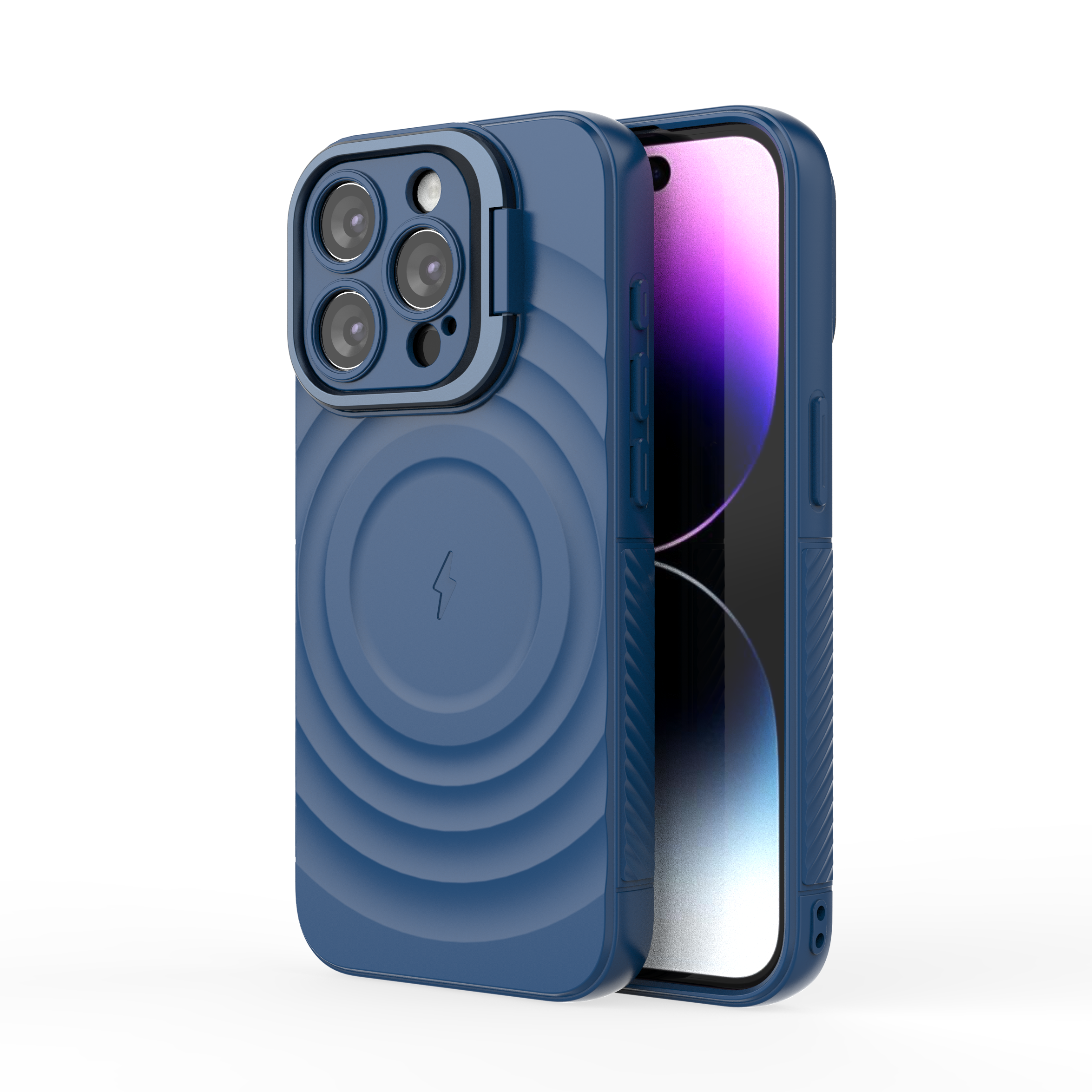 Comet Blue - TitanShield Wave Silicone Magsafe Back Case for iPhone 15 Pro