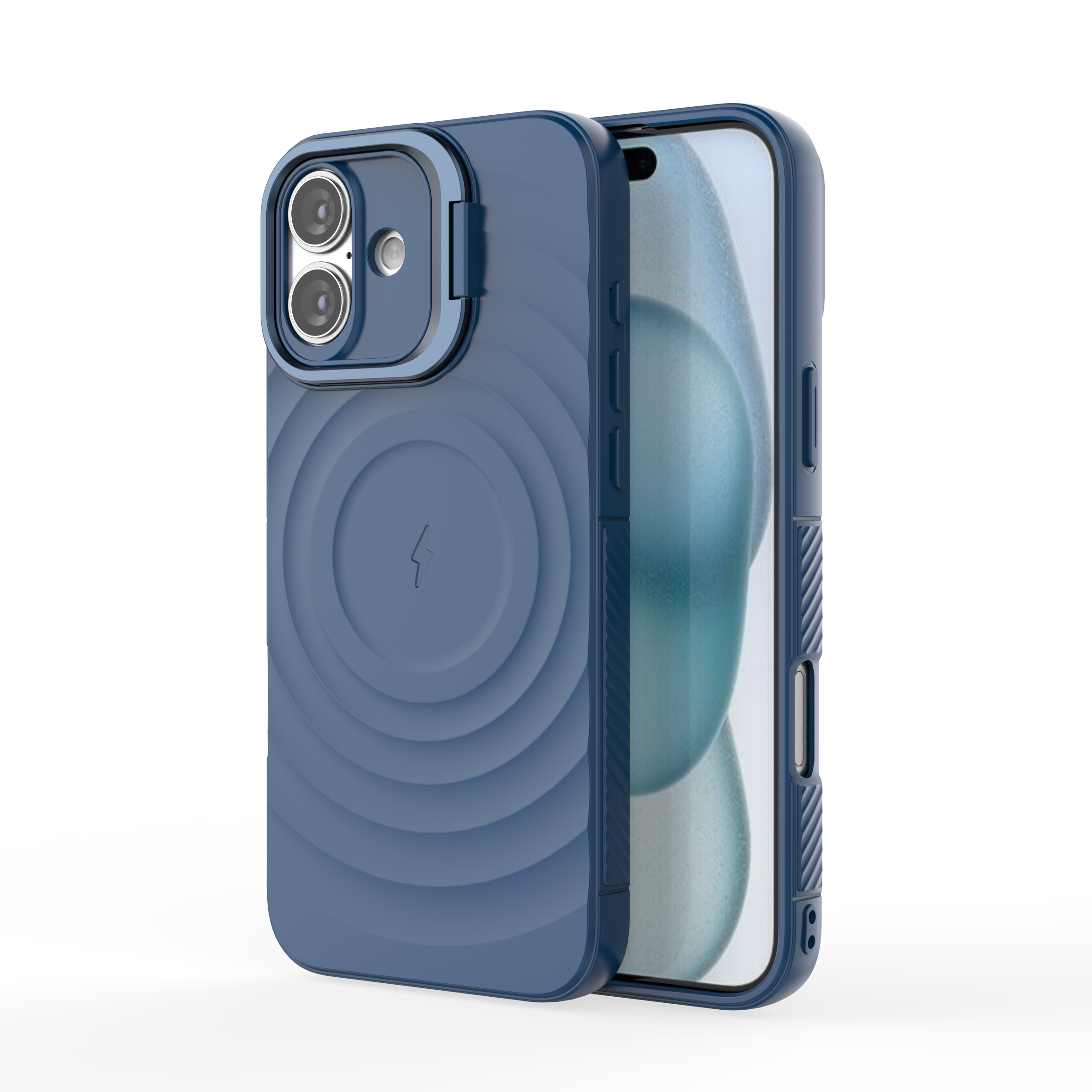 Comet Blue - TitanShield Wave Silicone Magsafe Back Case for iPhone 16 Plus