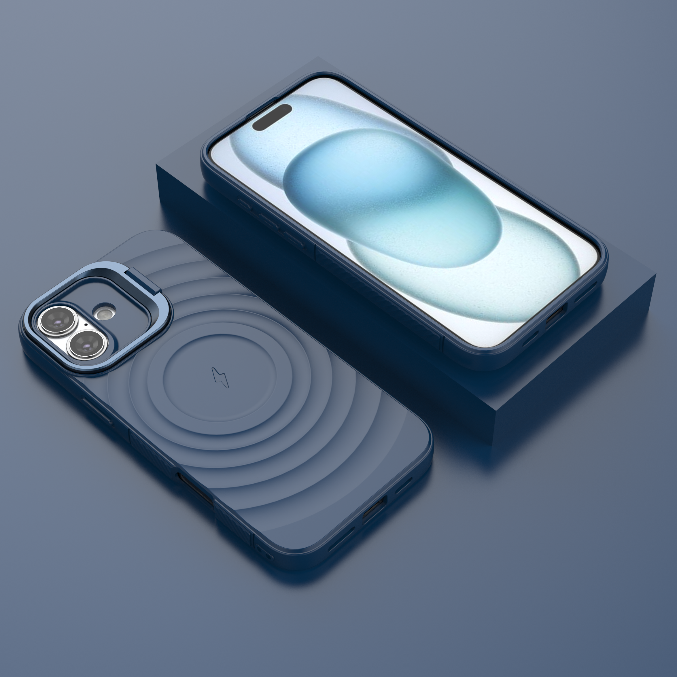 Comet Blue - TitanShield Wave Silicone Magsafe Back Case for iPhone 16 Plus