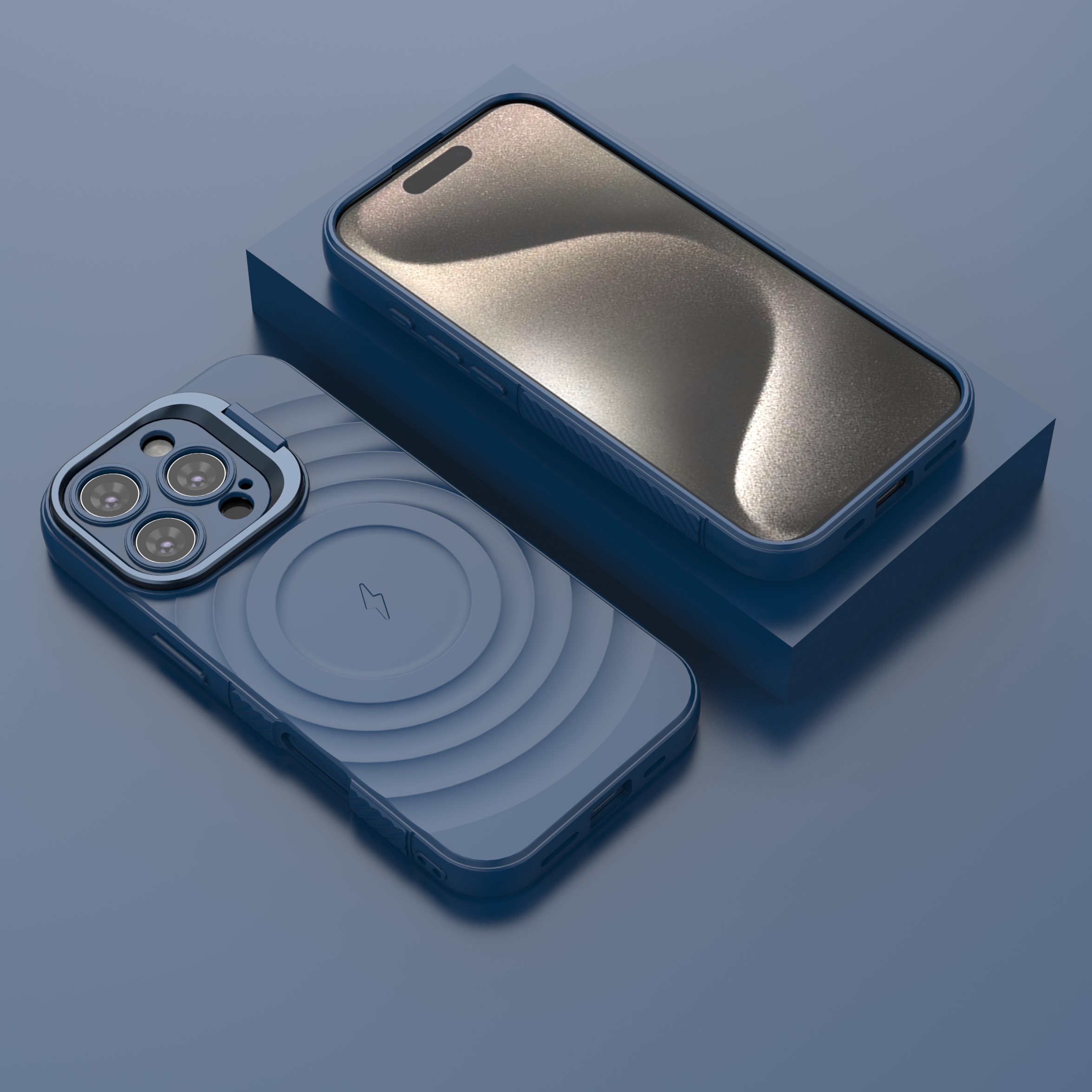 Comet Blue - TitanShield Wave Silicone Magsafe Back Case for iPhone 16 Pro