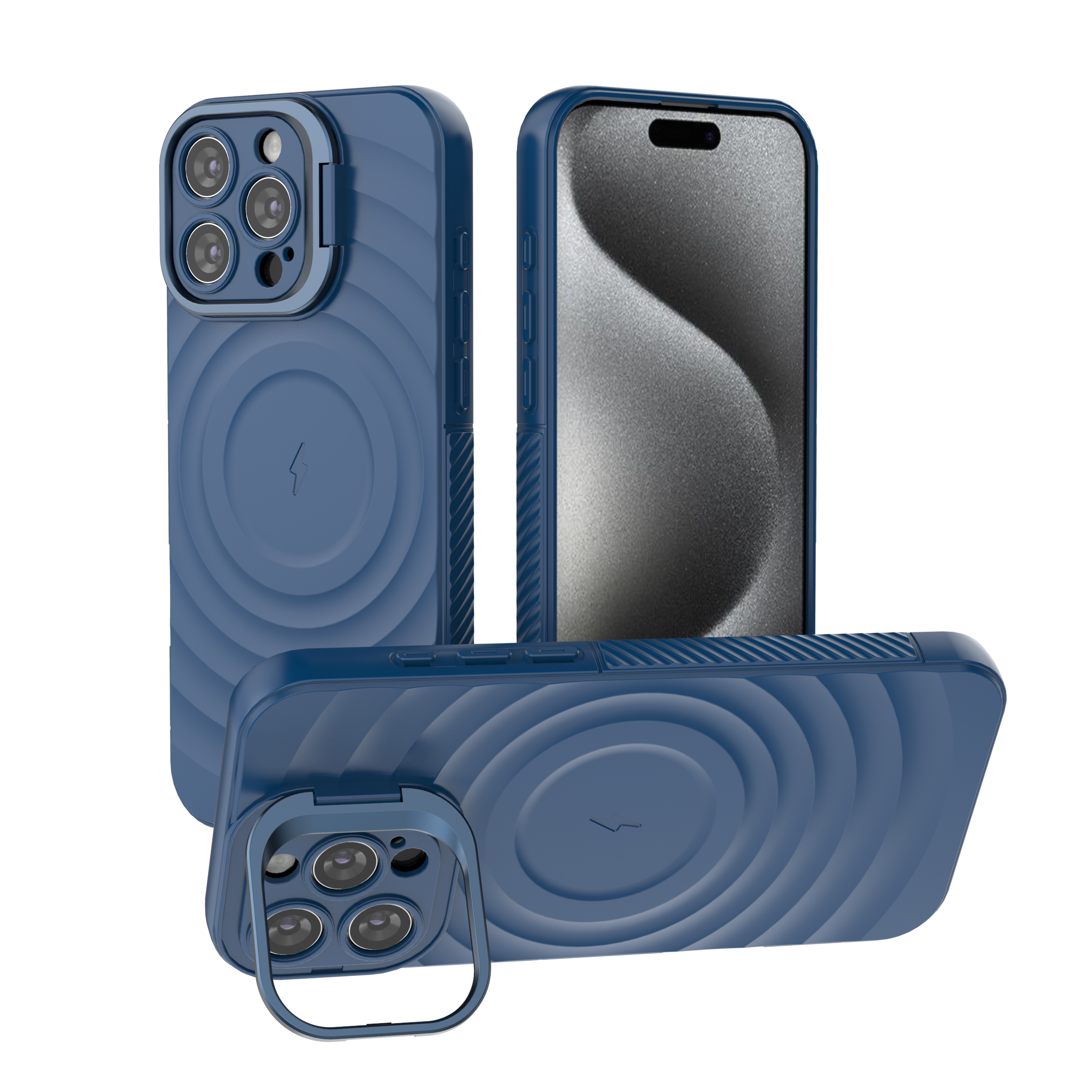 Comet Blue - TitanShield Wave Silicone Magsafe Back Case for iPhone 16 Pro Max