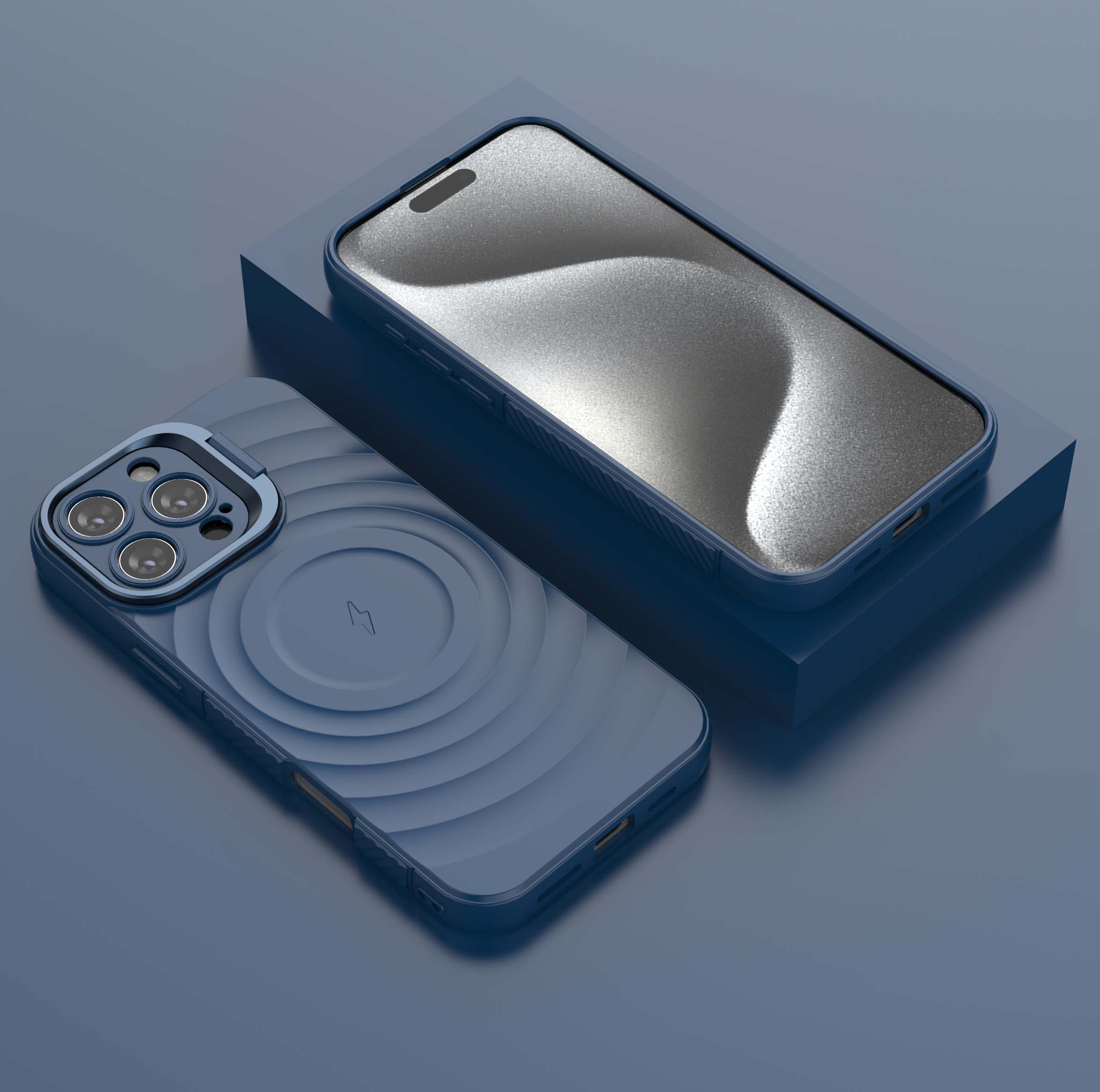 Comet Blue - TitanShield Wave Silicone Magsafe Back Case for iPhone 16 Pro Max