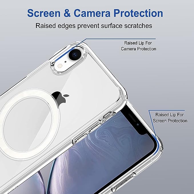 Crystal Clear Transparent Magsafe Back Case for iPhone XR