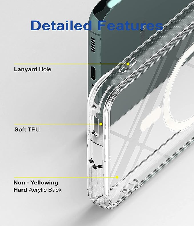 Crystal Clear Transparent Magsafe Back Case for iPhone XR