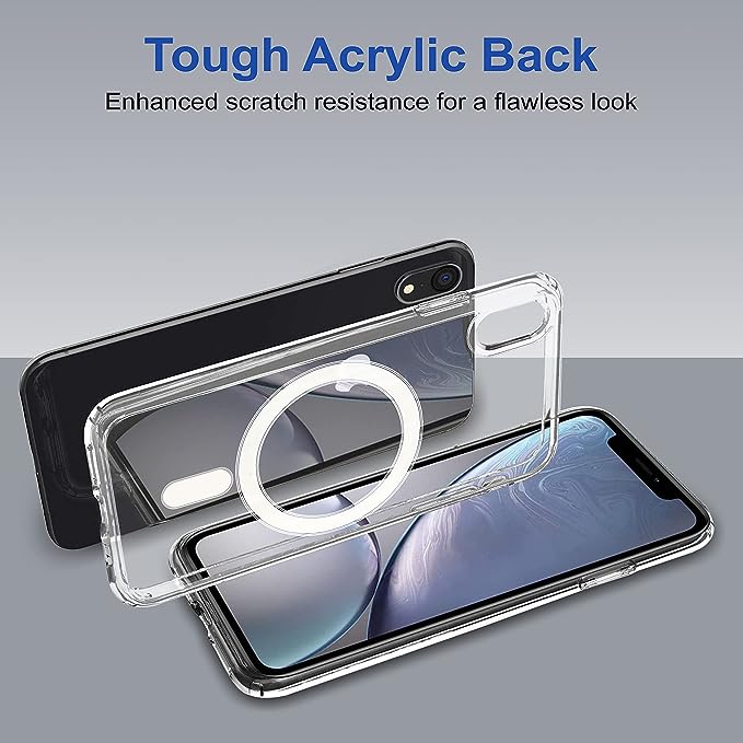 Crystal Clear Transparent Magsafe Back Case for iPhone XR