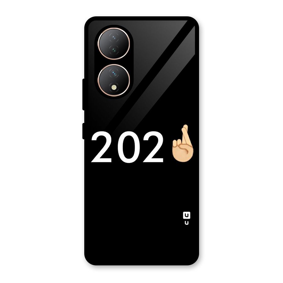 2021 Fingers Crossed Glass Back Case for Vivo Y100A
