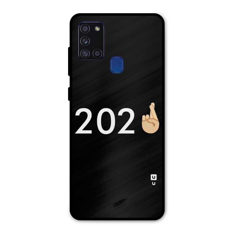 2021 Fingers Crossed Metal Back Case for Galaxy A21s