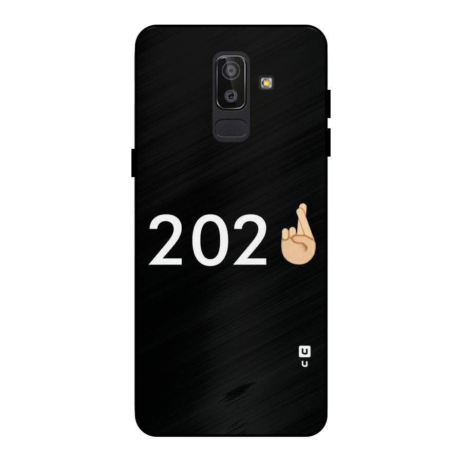2021 Fingers Crossed Metal Back Case for Galaxy J8