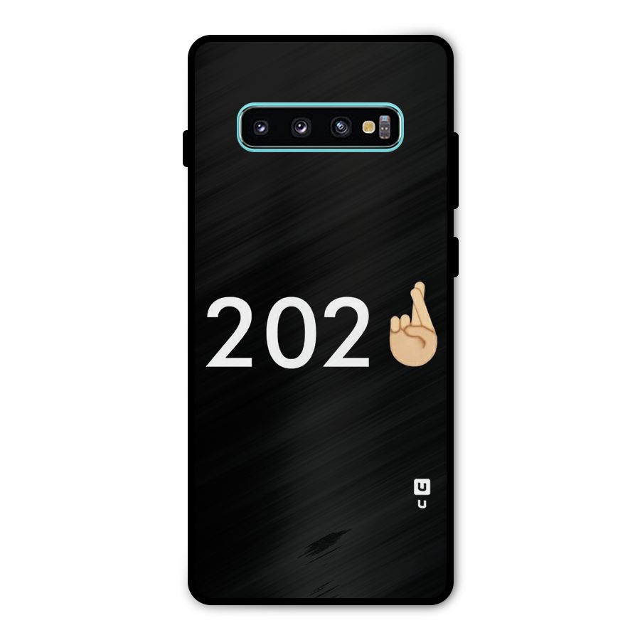 2021 Fingers Crossed Metal Back Case for Galaxy S10 Plus