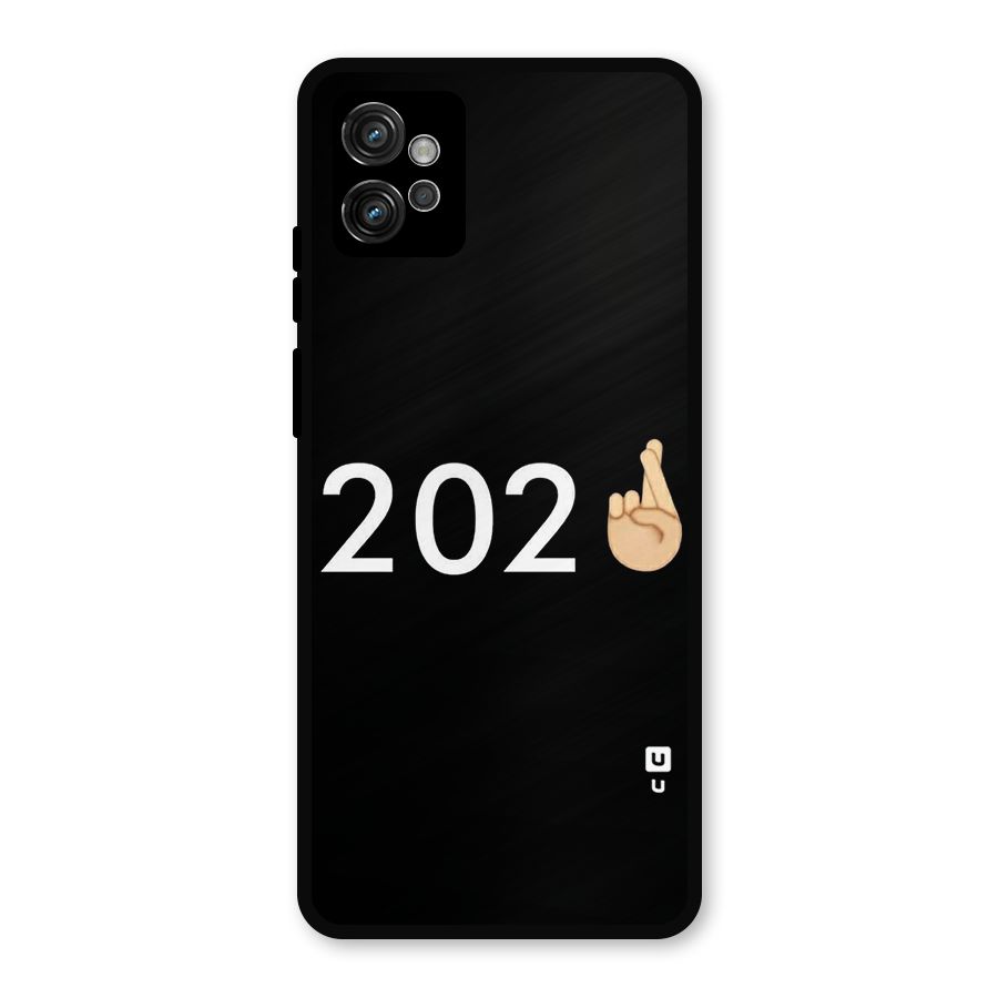 2021 Fingers Crossed Metal Back Case for Moto G32