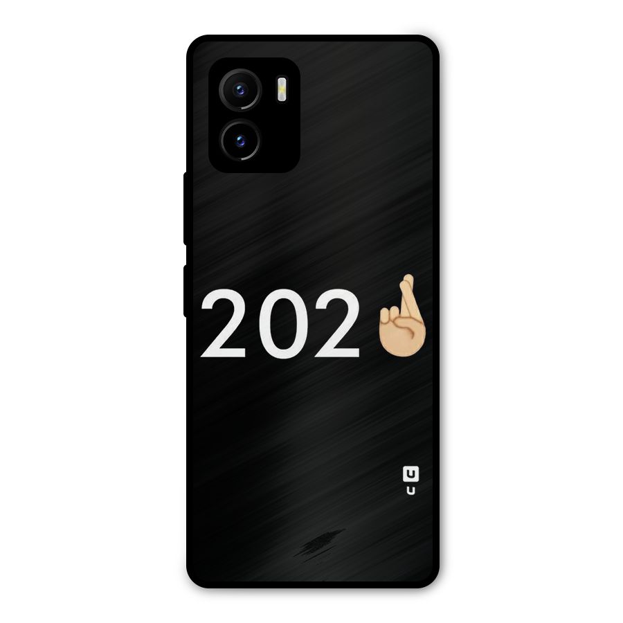 2021 Fingers Crossed Metal Back Case for Vivo Y15s
