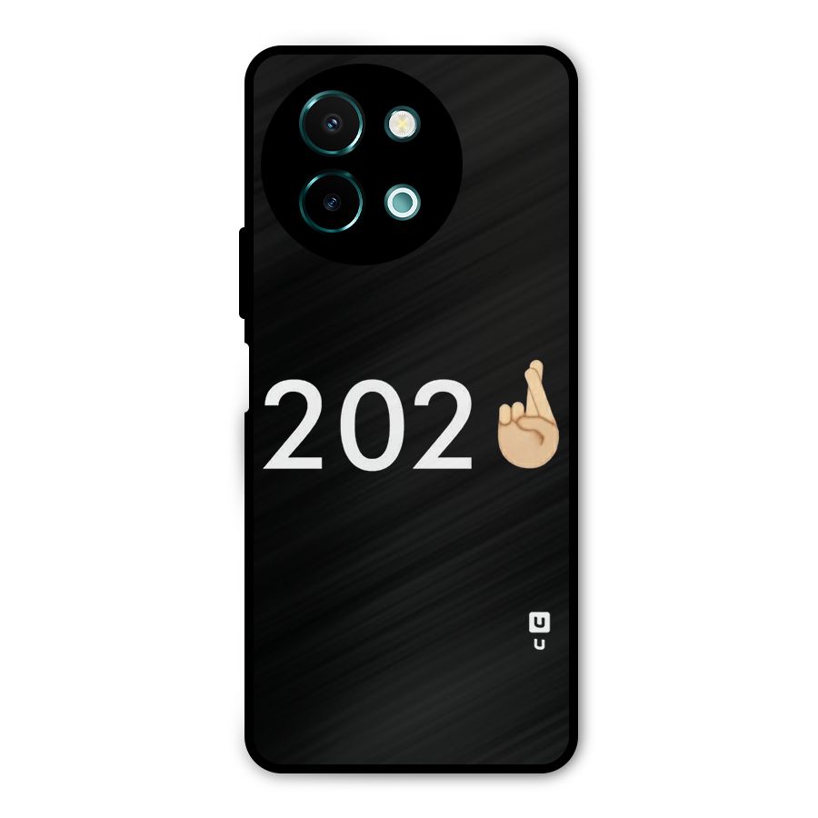 2021 Fingers Crossed Metal Back Case for Vivo Y58