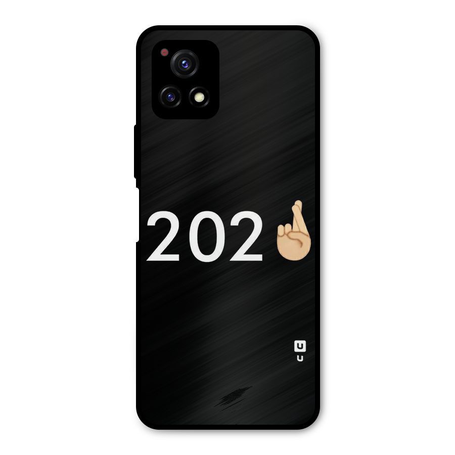 2021 Fingers Crossed Metal Back Case for Vivo Y72 5G