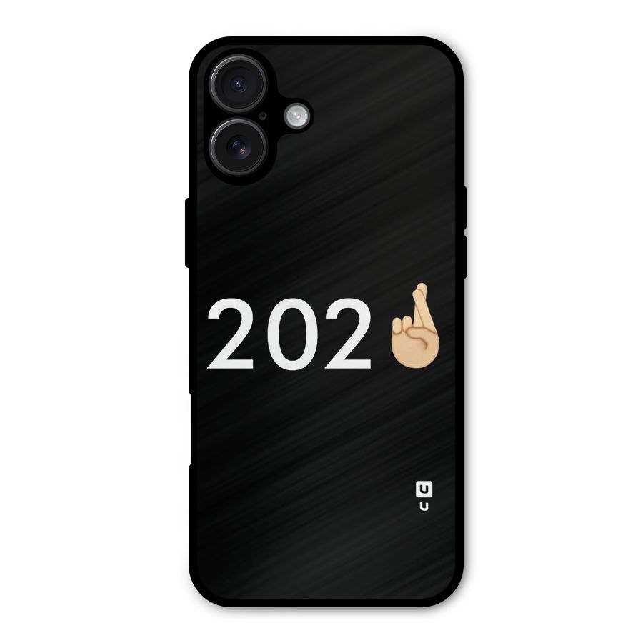 2021 Fingers Crossed Metal Back Case for iPhone 16 Plus