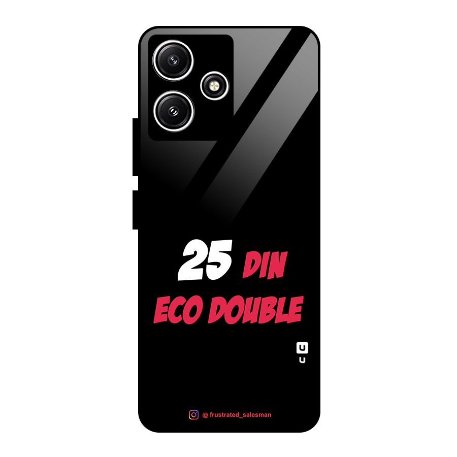 25 Din Eco Double Black Glass Back Case for Poco M6 Pro