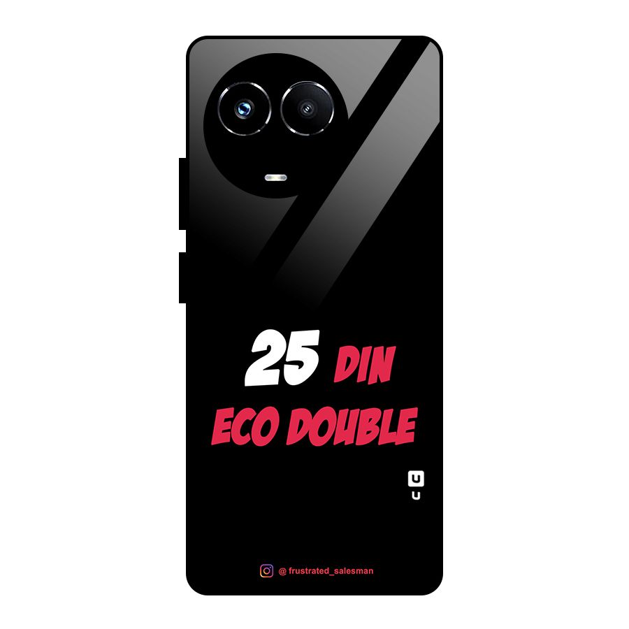 25 Din Eco Double Black Glass Back Case for Realme 11X