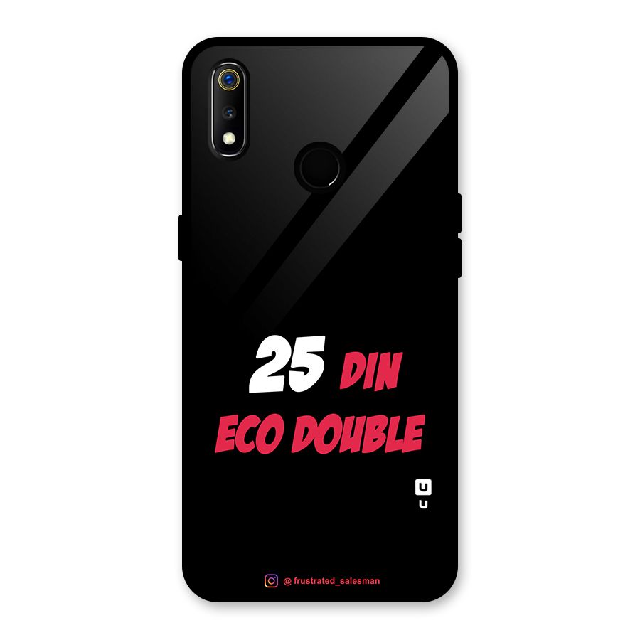 25 Din Eco Double Black Glass Back Case for Realme 3