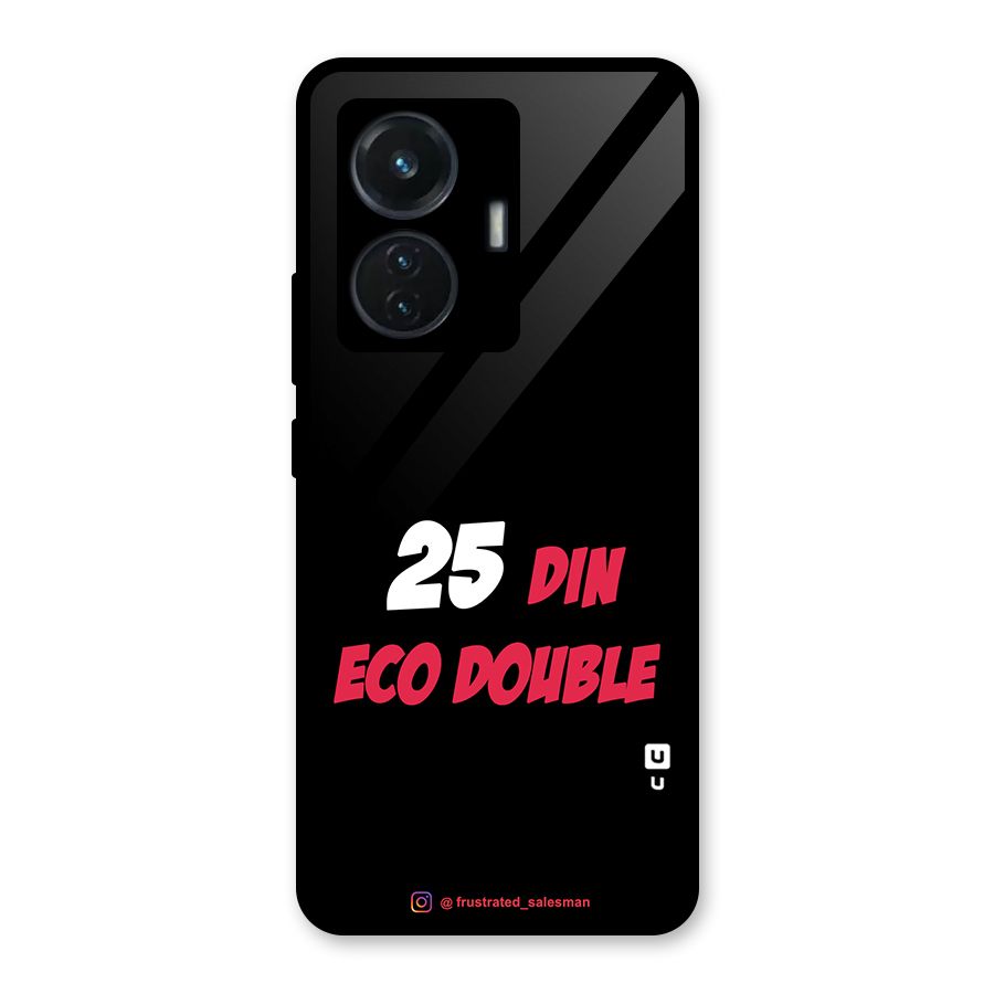 25 Din Eco Double Black Glass Back Case for Vivo T1 44W