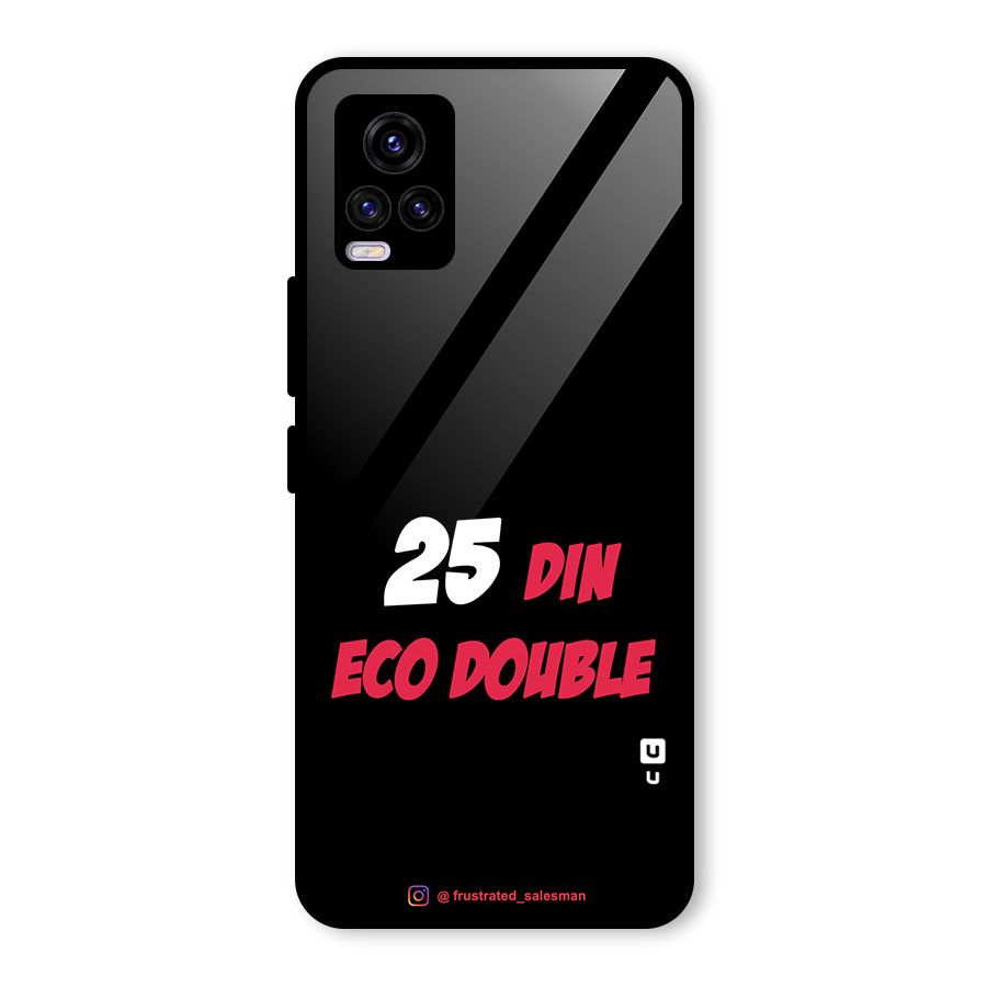 25 Din Eco Double Black Glass Back Case for Vivo V20 2021
