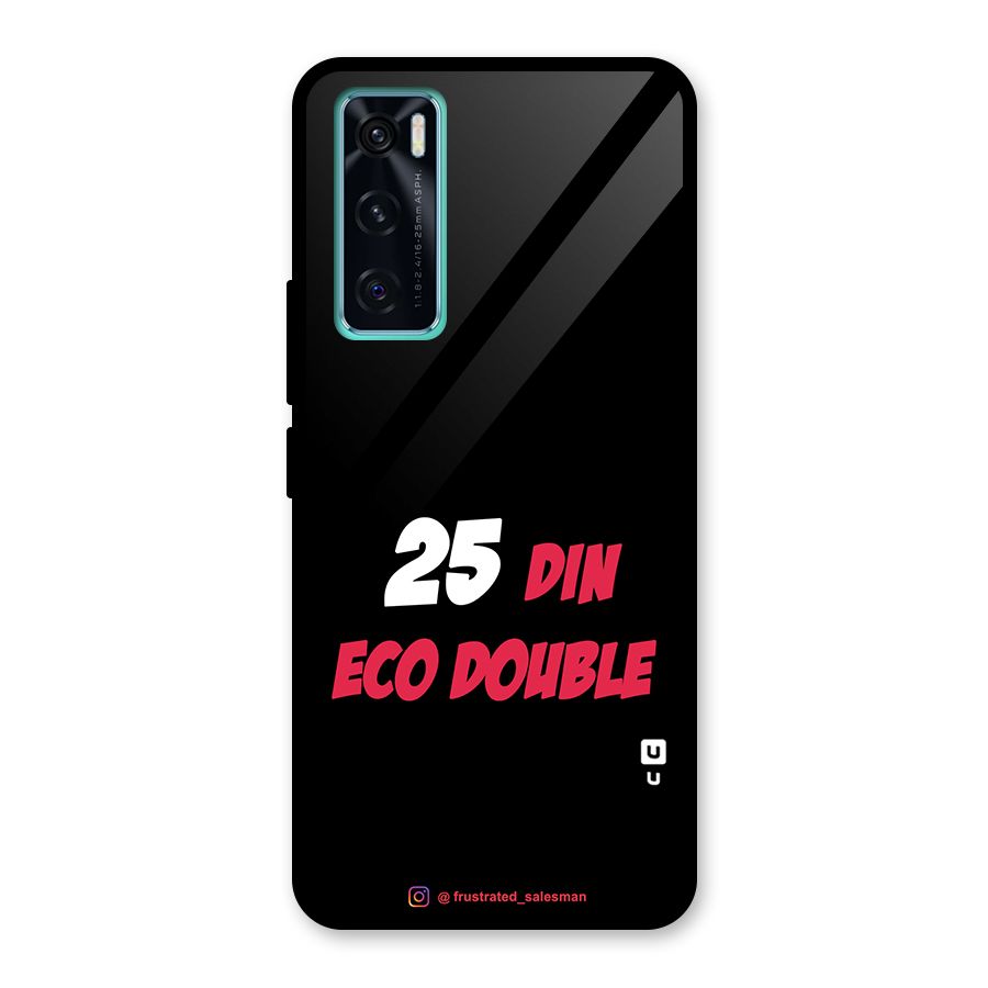 25 Din Eco Double Black Glass Back Case for Vivo V20 SE