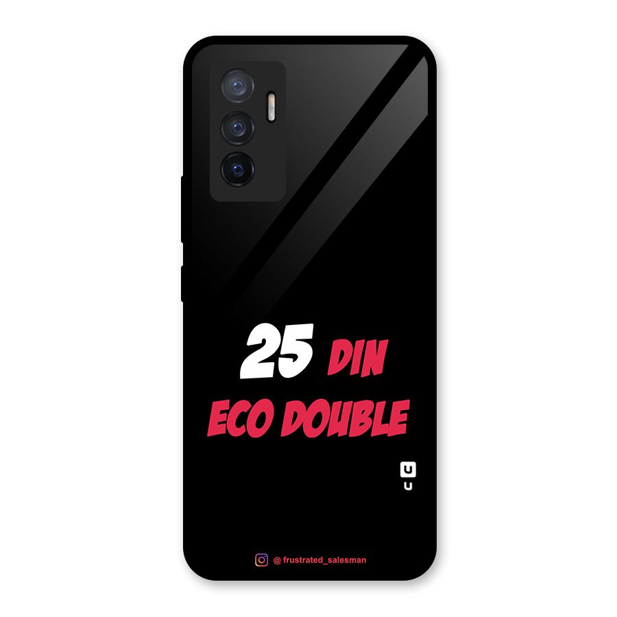 25 Din Eco Double Black Glass Back Case for Vivo V23e